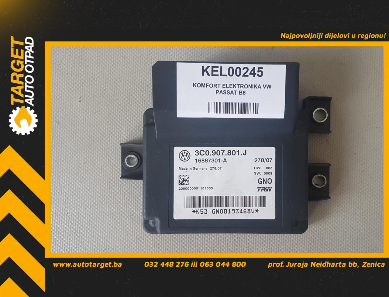 KOMFORT ELEKTRONIKA VW PASSAT B6 > 05-10 3C0907801J 168