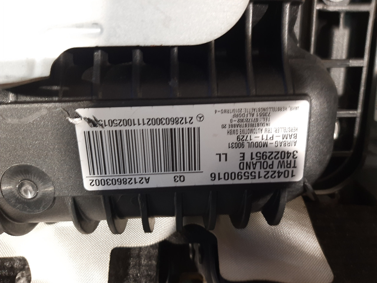 AIRBAG SUVOZACA MERCEDES E KLASA (W212) > 09-13 3402295