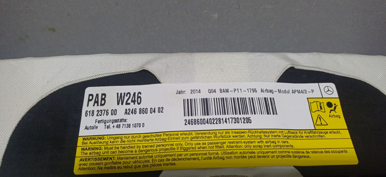 AIRBAG SUVOZACA MERCEDES B KLASA (W246) > 14-19 A246860