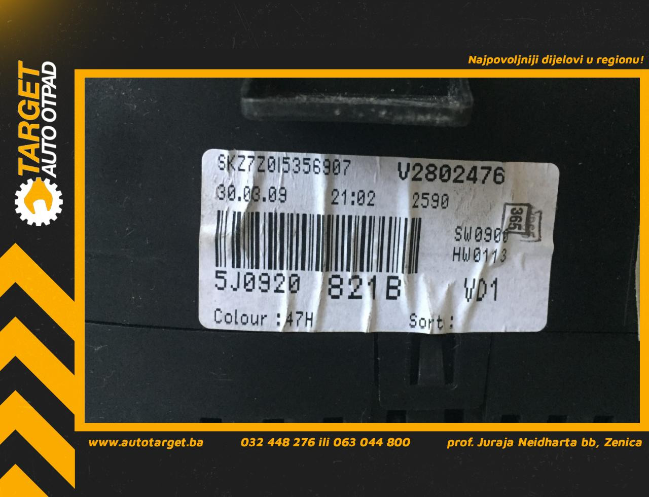 DIJELOVI CELER SAT SKODA FABIA > 07-10 SK324053 5J0920821B