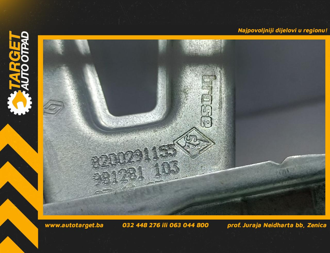 MANUELNI PODIZAC STAKLA RENAULT CLIO > 05-09 8200291155