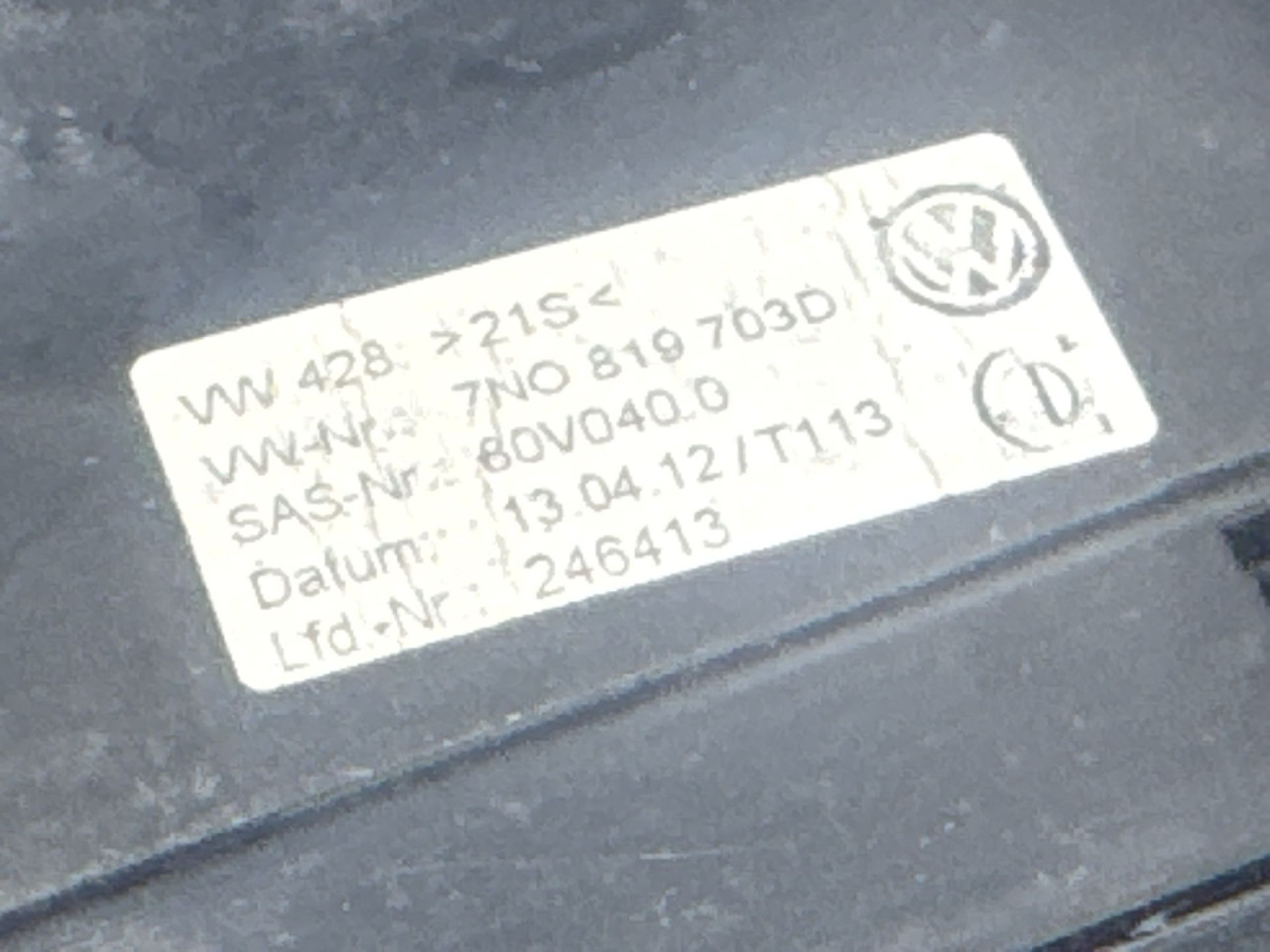 DIJELOVI RESETKA VENTILACIJE VW SHARAN > 10- 1.4 7N0819703D