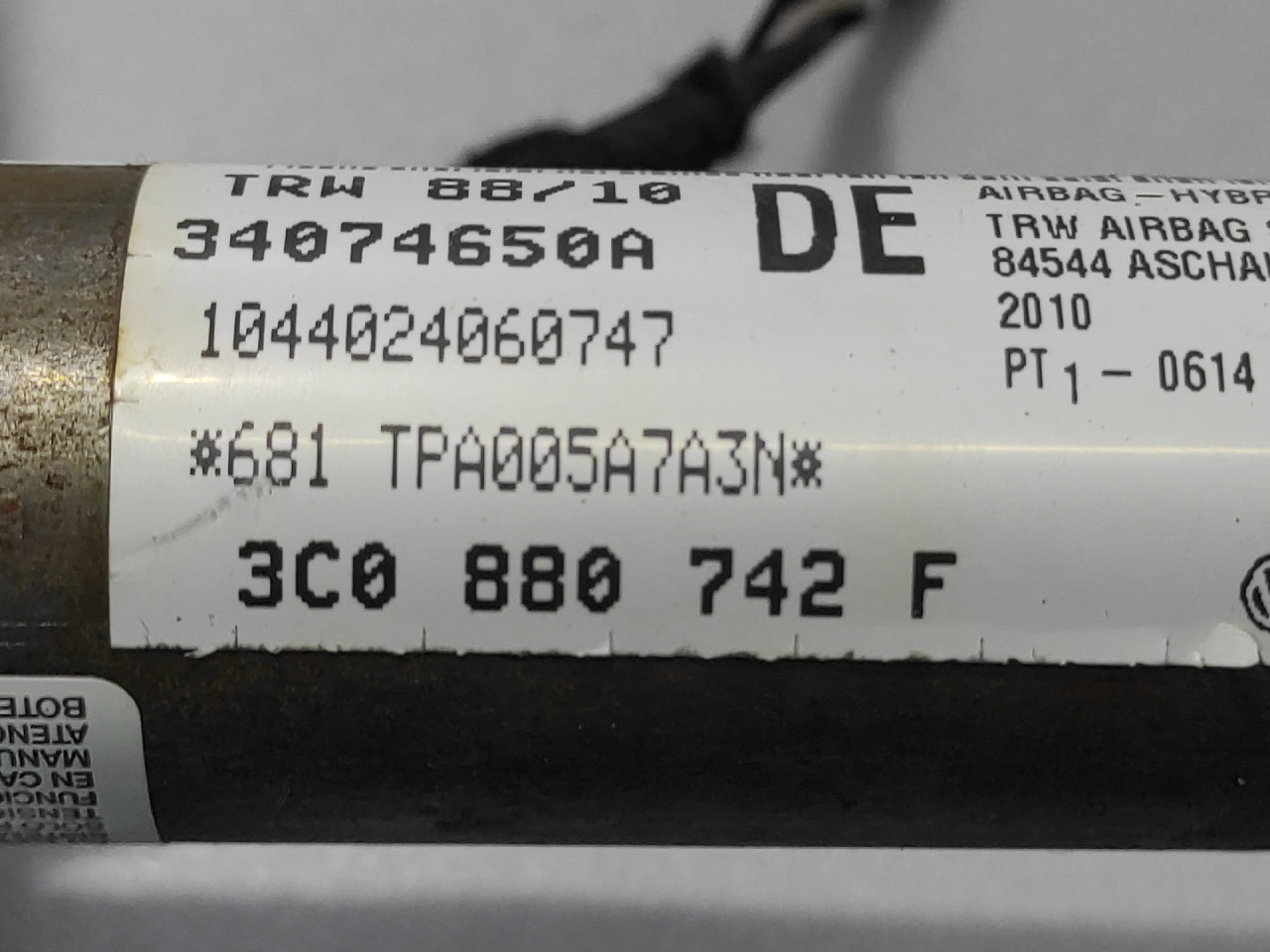 KROVNI AIRBAG VW PASSAT B6 > 05-10 3C0880742F