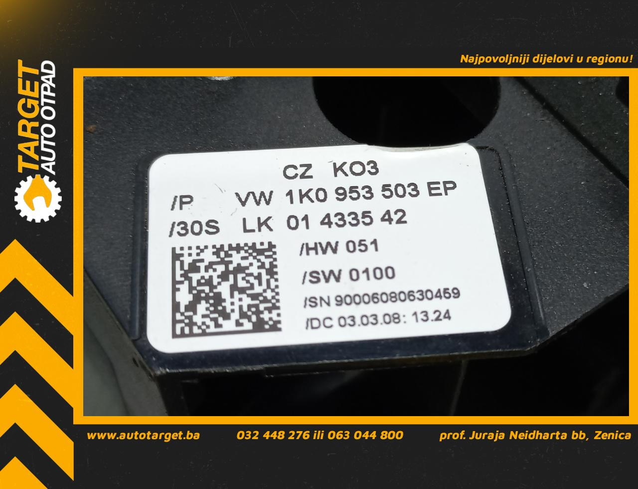 DIJELOVI RUCICE VOLANA SKODA OCTAVIA > 04-08 1.9 1K0953503EP