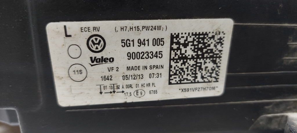 DIJELOVI FAR OSTECEN VW GOLF 7 > 12-16 5G1941005