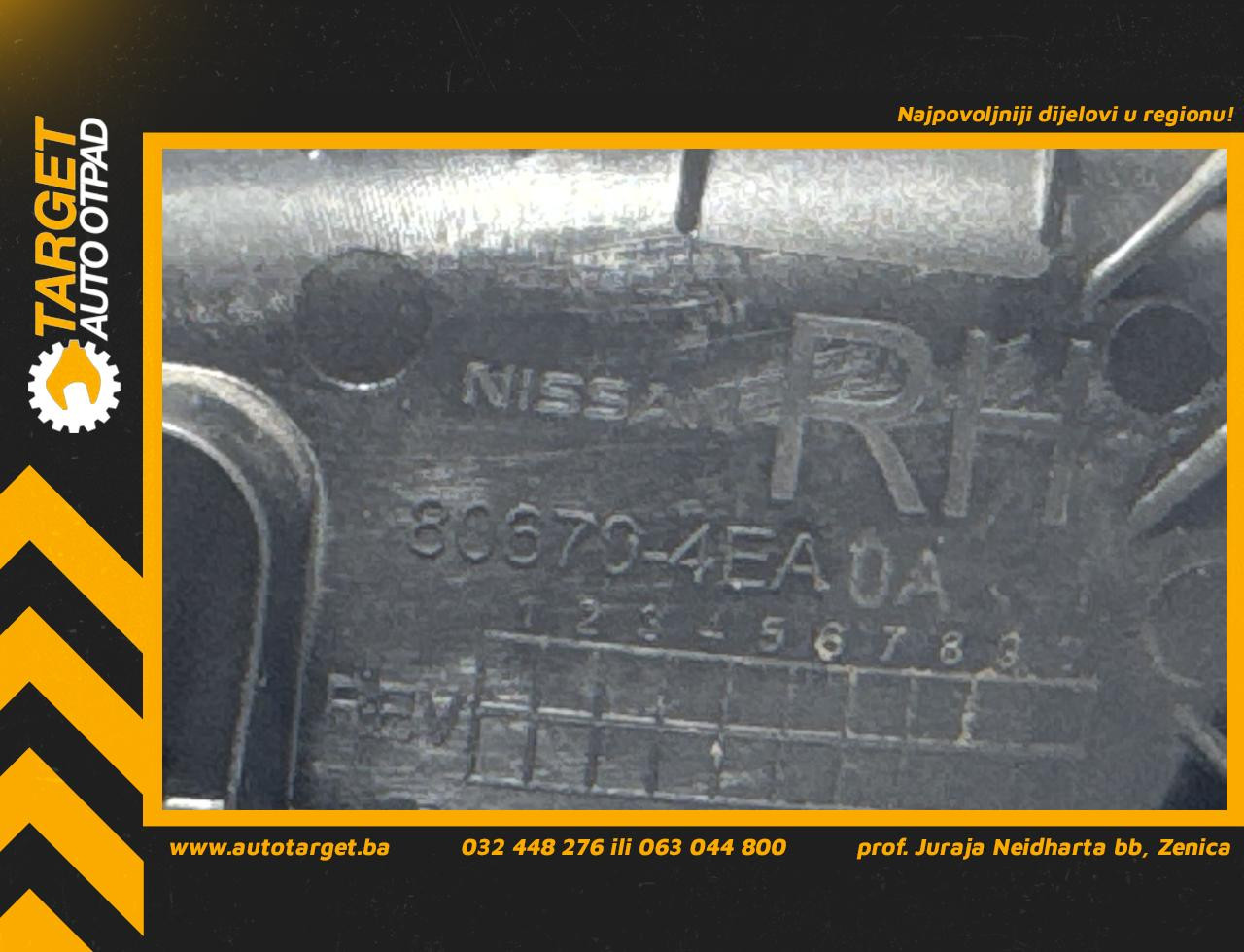 UNUTRASNJA RUCKA VRATA NISSAN QASHQAI > 14-17 806704EA0A