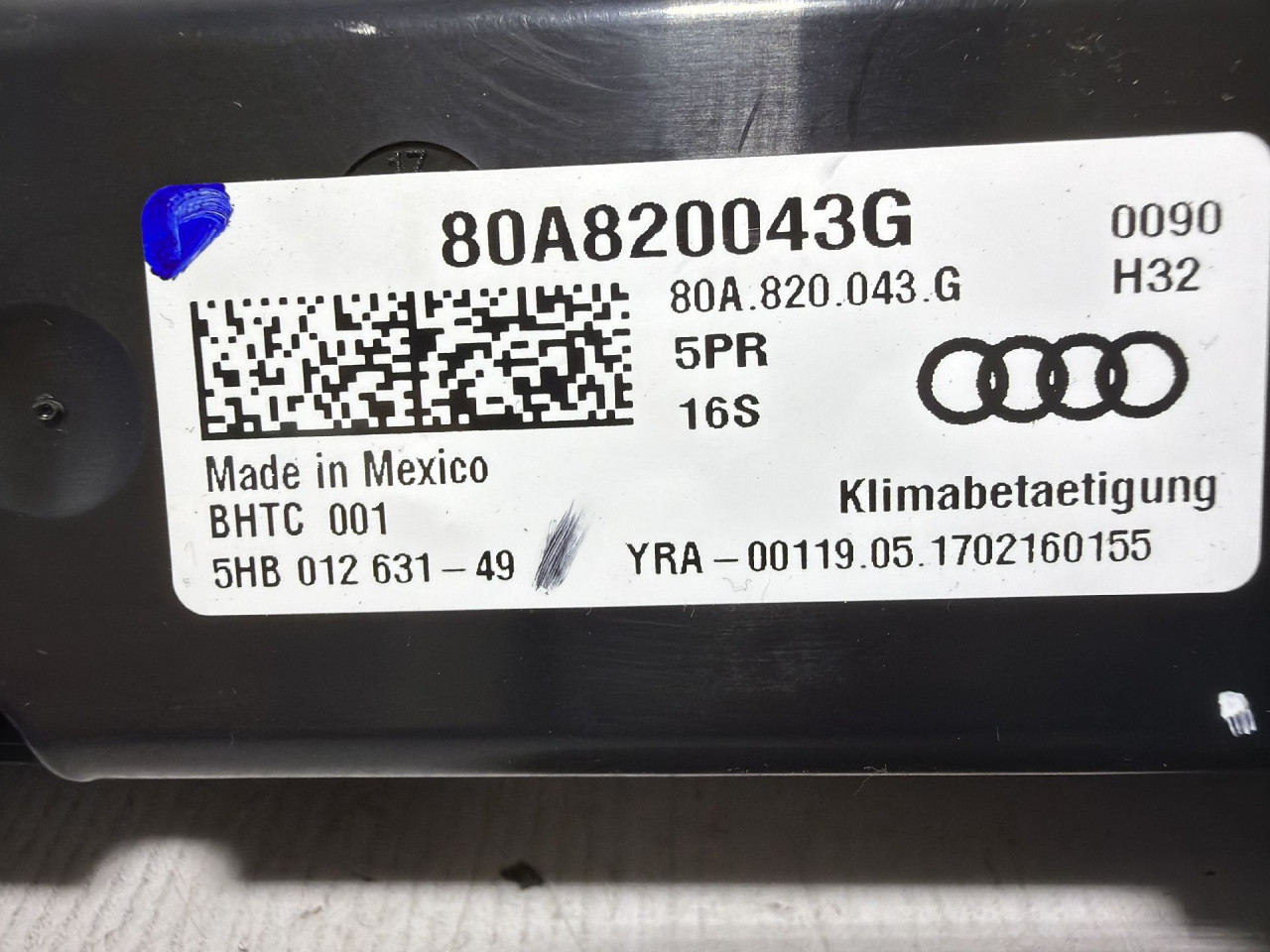 DIJELOVI PREKIDACI KLIME AUDI Q5 (FY) > 17 - 20  3.0 80A820043G