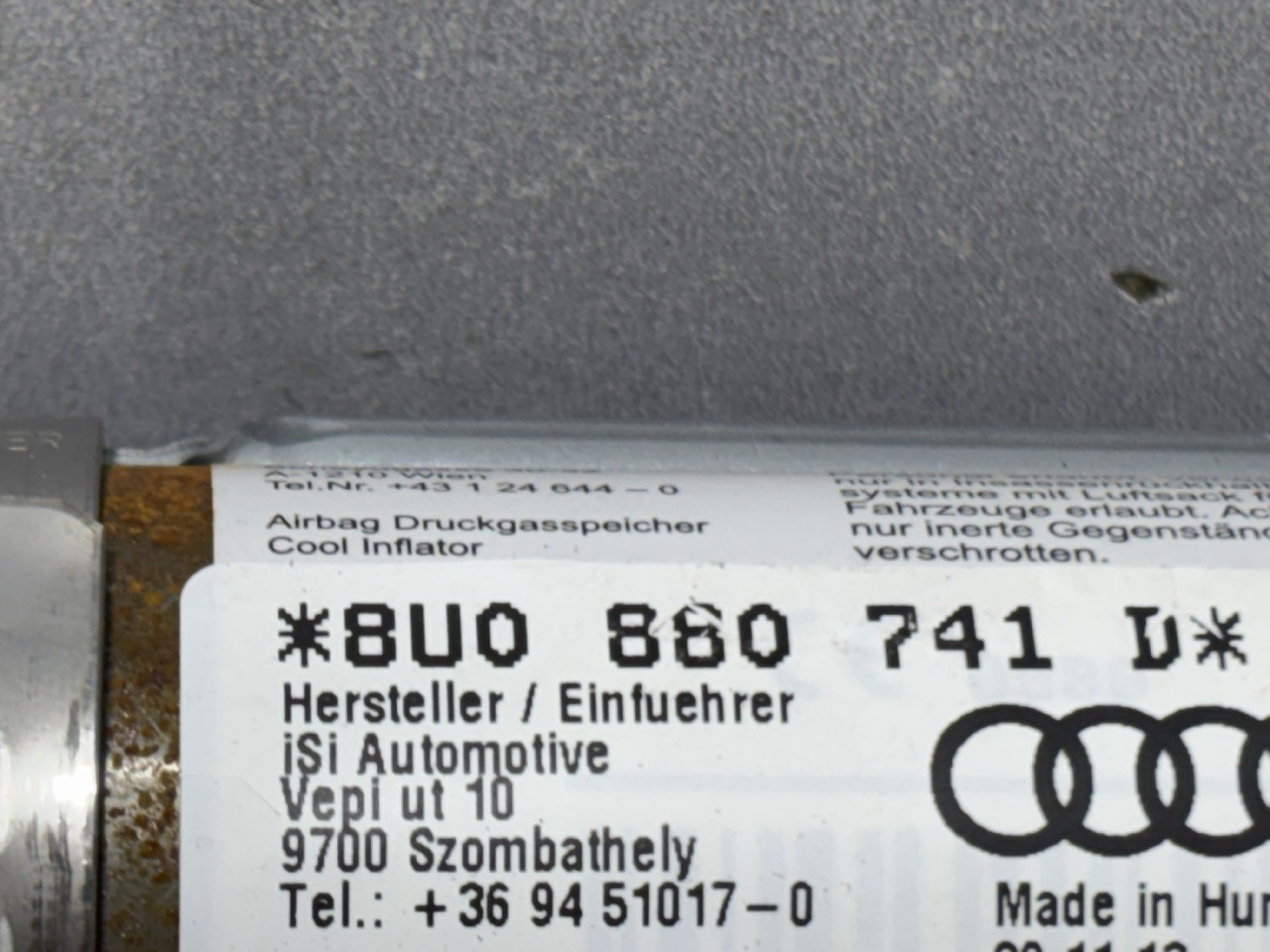 DIJELOVI KROVNI AIRBAG AUDI Q3 > 11-15 8U0860741D