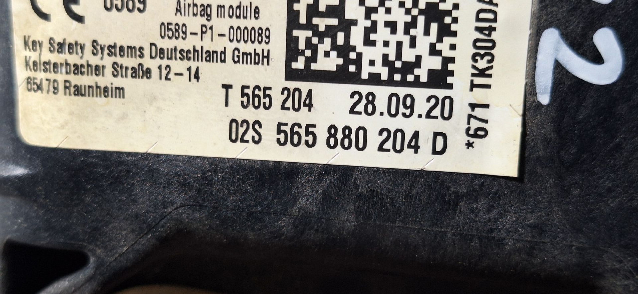 DIJELOVI AIRBAG SUVOZACA SKODA KODIAQ > 18-21 565880204D
