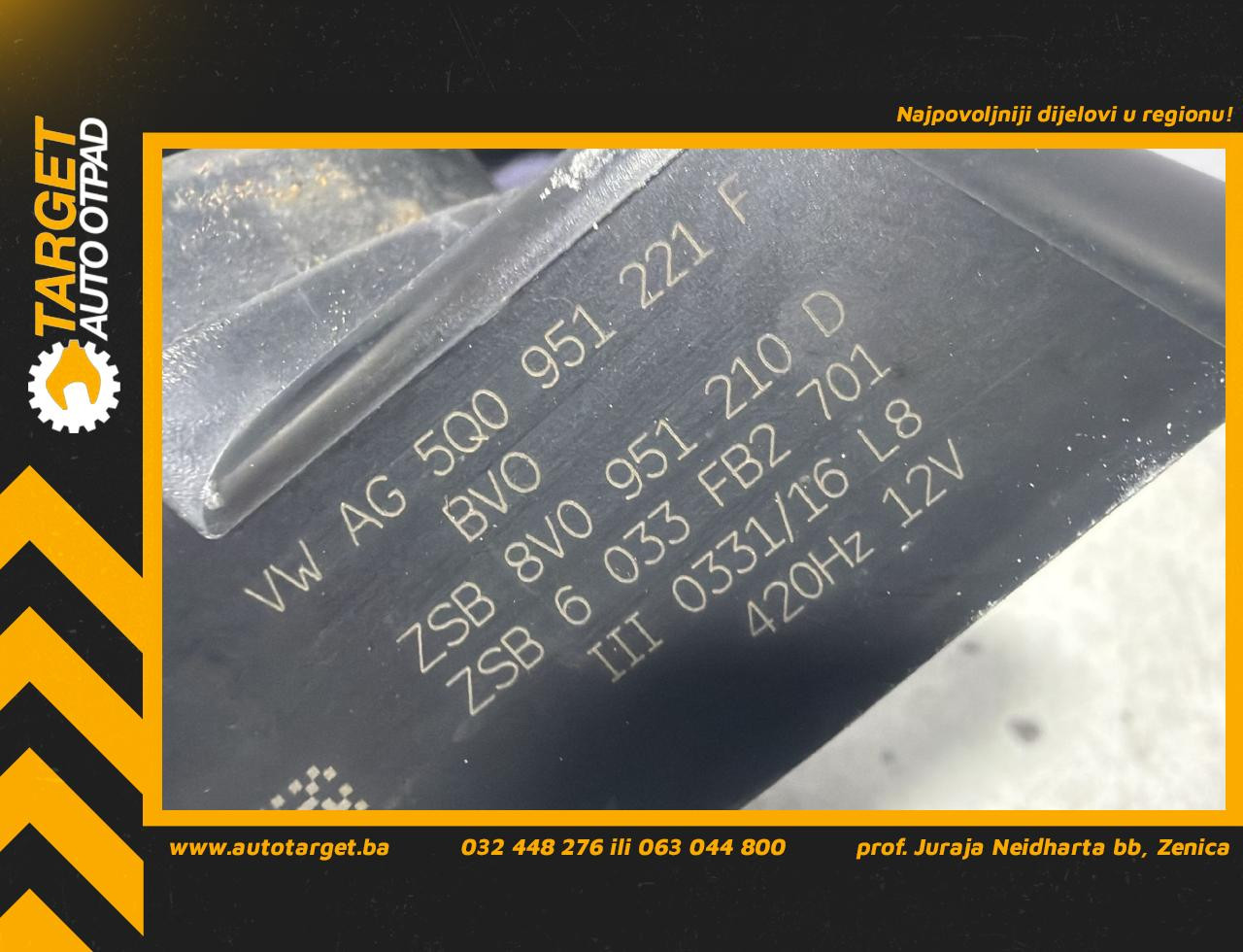 DIJELOVI SIRENA AUDI A3 (8VF/8VK) > 16-20 1.6 5Q0951221F