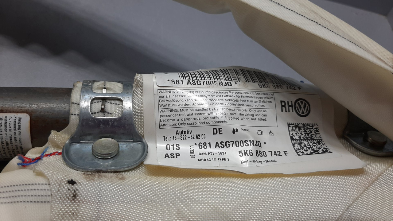 KROVNI AIRBAG VW GOLF 6 > 08-12 5K6880742F