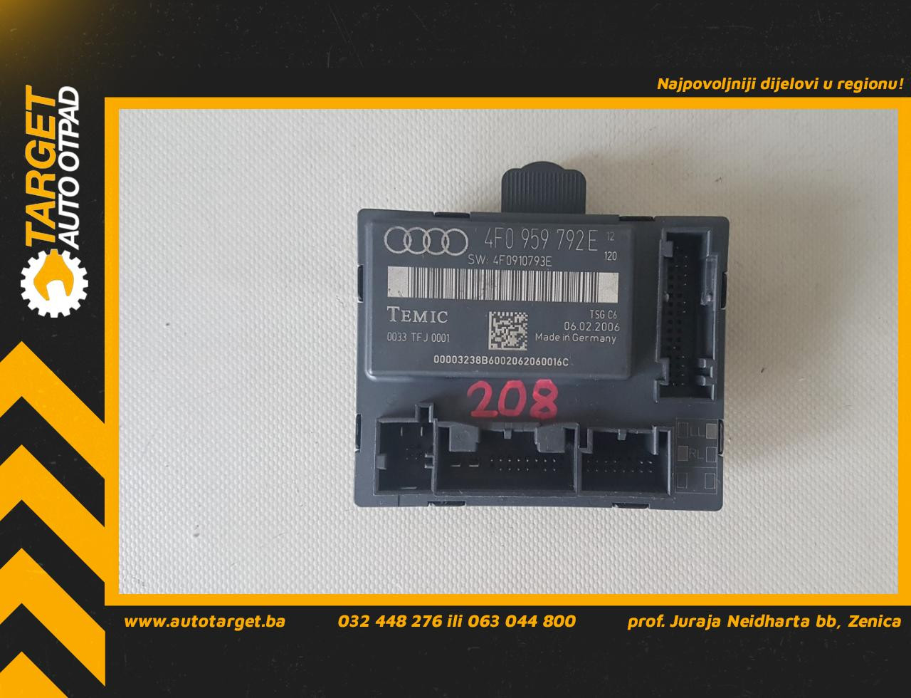 KOMFORT ELEKTRONIKA AUDI A6 > 04-08 4F0959792E 4F0910793E