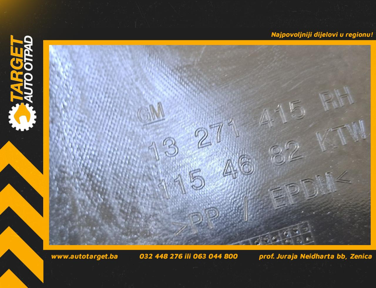 DIJELOVI UNUTRASNJI BLATOBRAN OPEL ASTRA J > 12-15 1.4 13271415