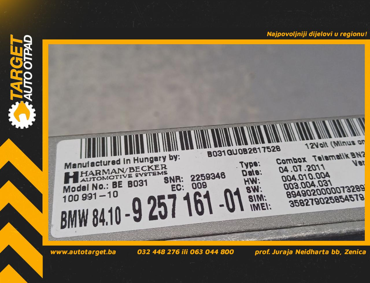 DIJELOVI POJACALO BMW SERIJA 3 (E90/E91) > 09-11 2.0 9257161