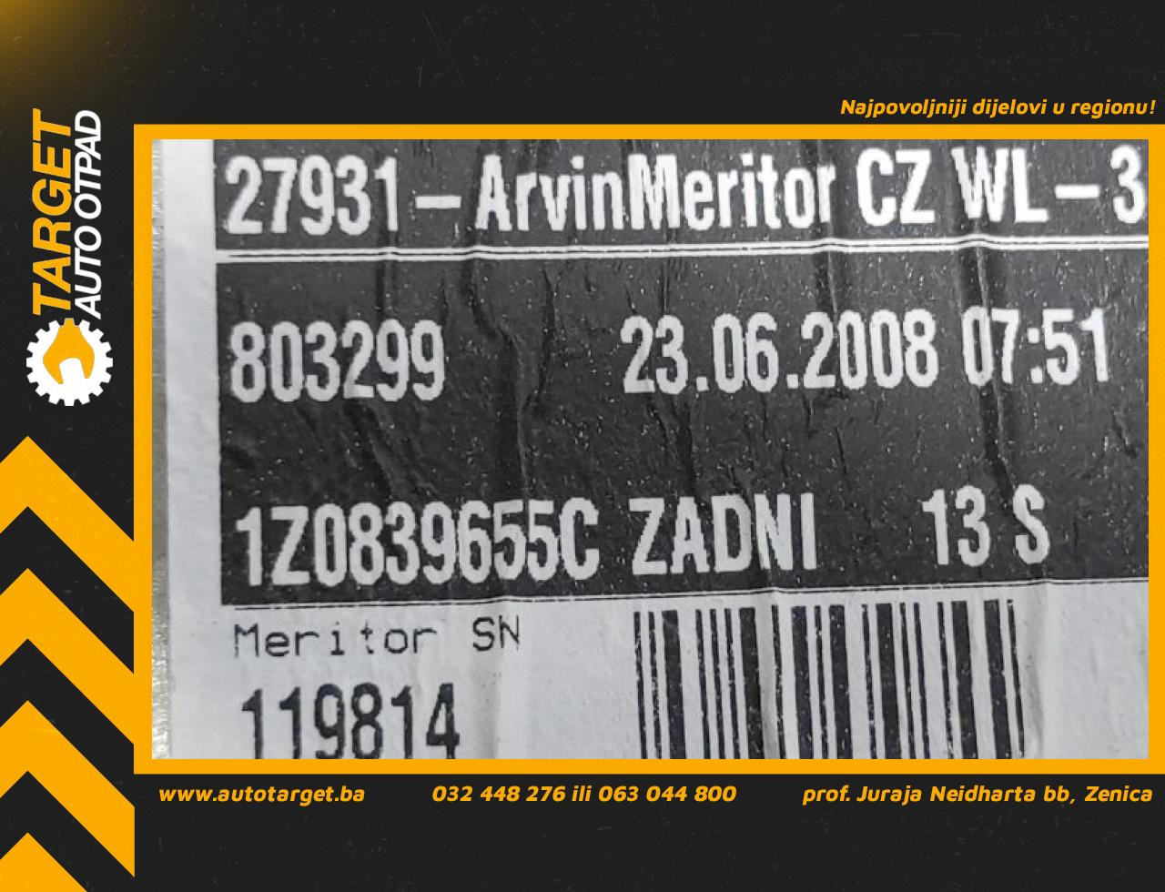 ELEKTRO PODIZAC STAKLA SKODA OCTAVIA > 04-08 1Z0839655C