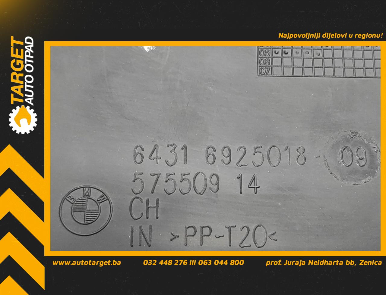 DIJELOVI PLASTIKA BMW SERIJA 1 (E87/E81) > 04-07 6925018