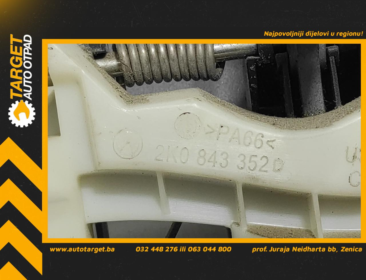 DIJELOVI RUCKA VRATA VW CADDY > 10-15 2K0843352D