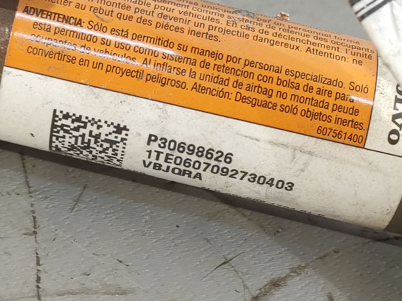 KROVNI AIRBAG VOLVO S40/V50 > 07-12 P30698626