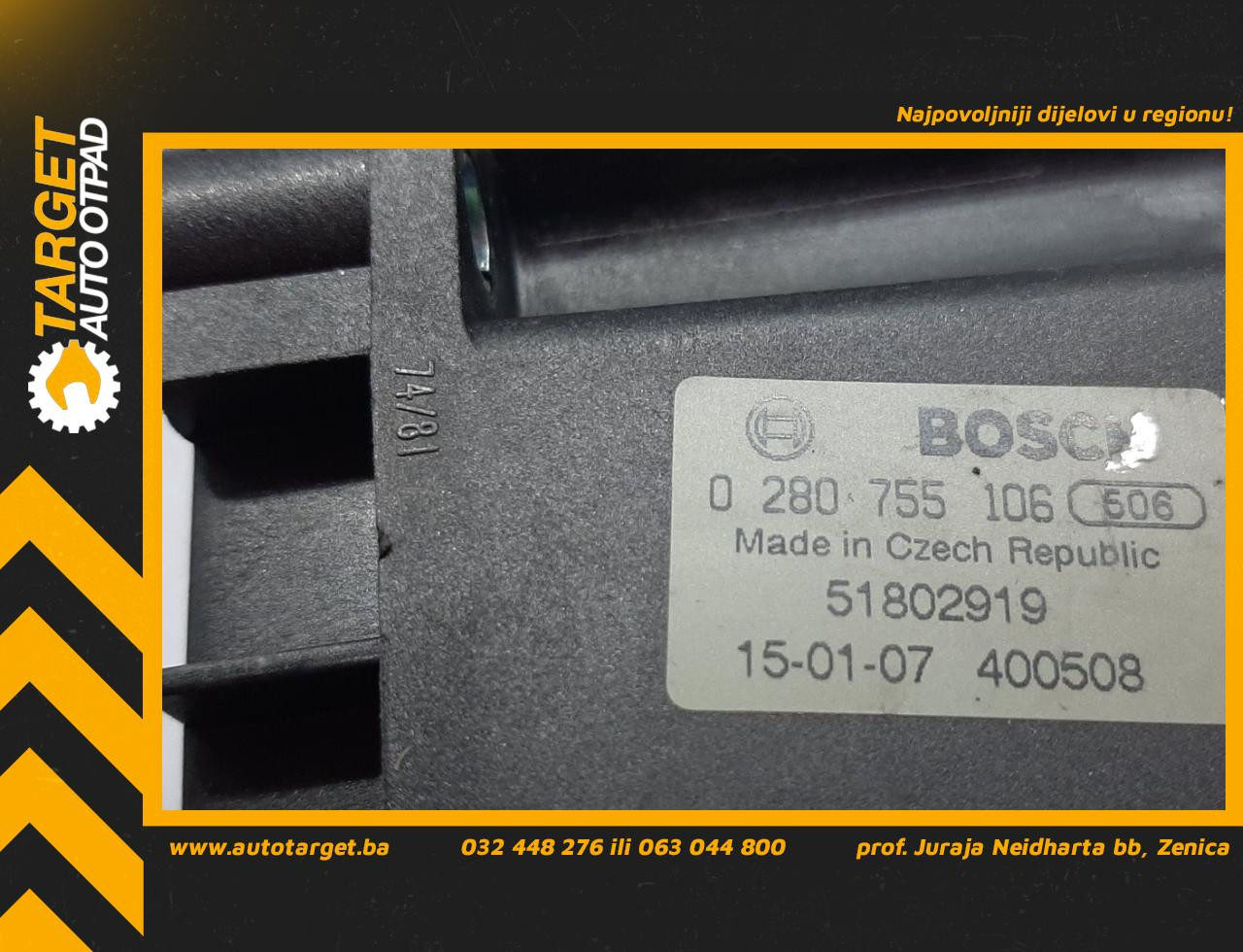 DIJELOVI PAPUCICA GASA FIAT QUBO > 08-16 0280755106