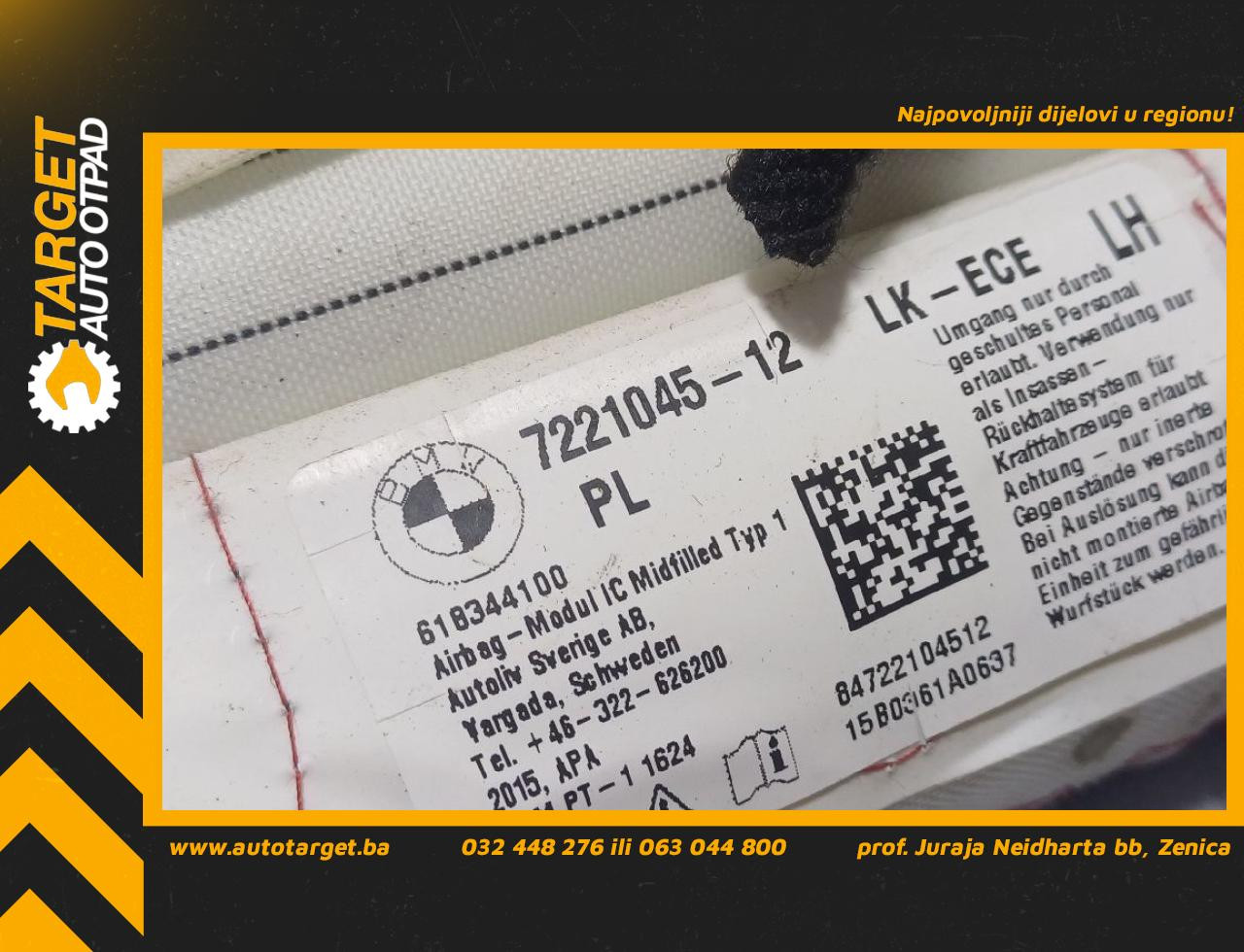 KROVNI AIRBAG BMW SERIJA 3 (F30/F31) > 15-18 7221045