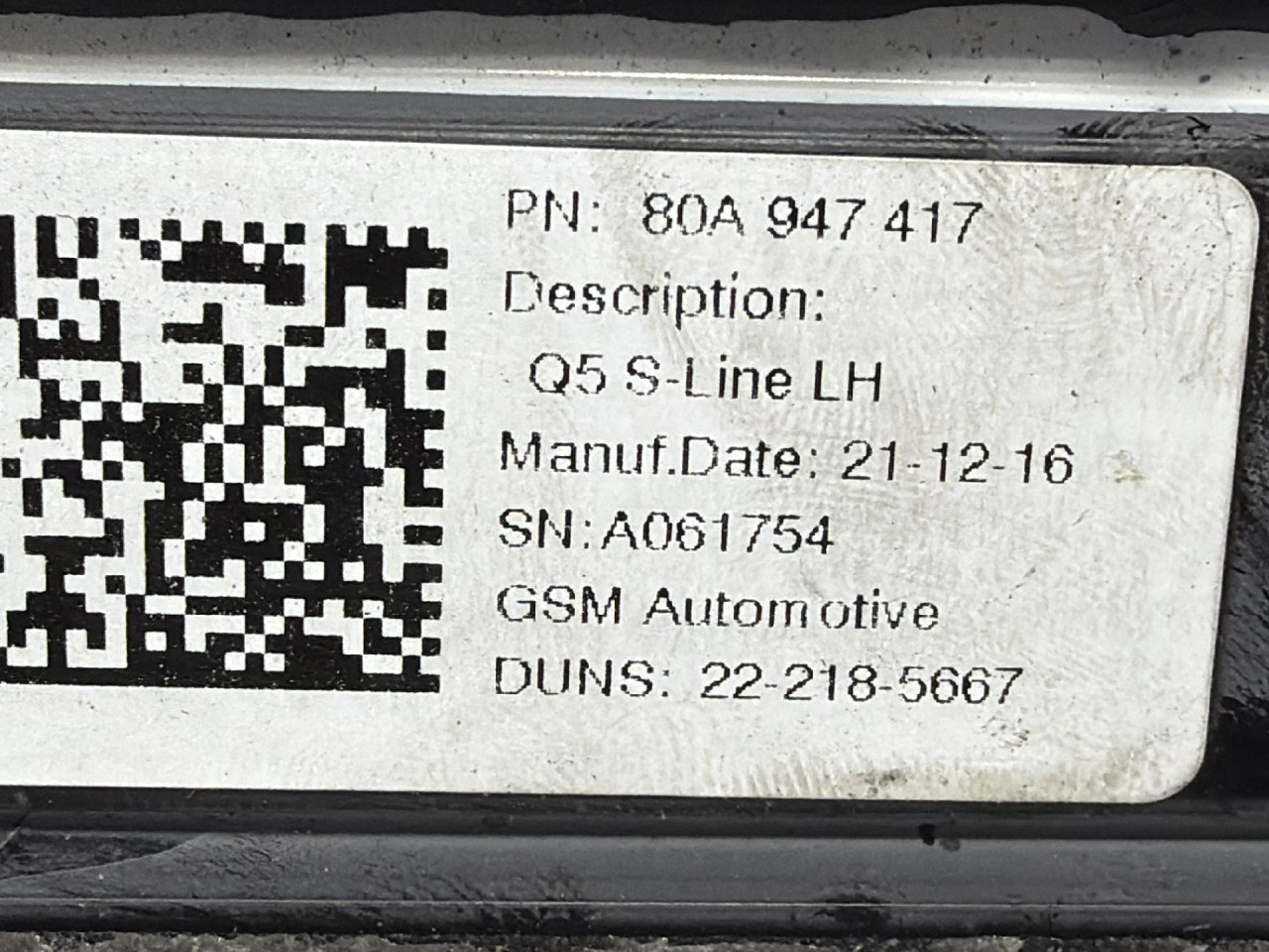 DIJELOVI LAJSNA AUDI Q5 (FY) > 17 - 20  3.0 80A947417