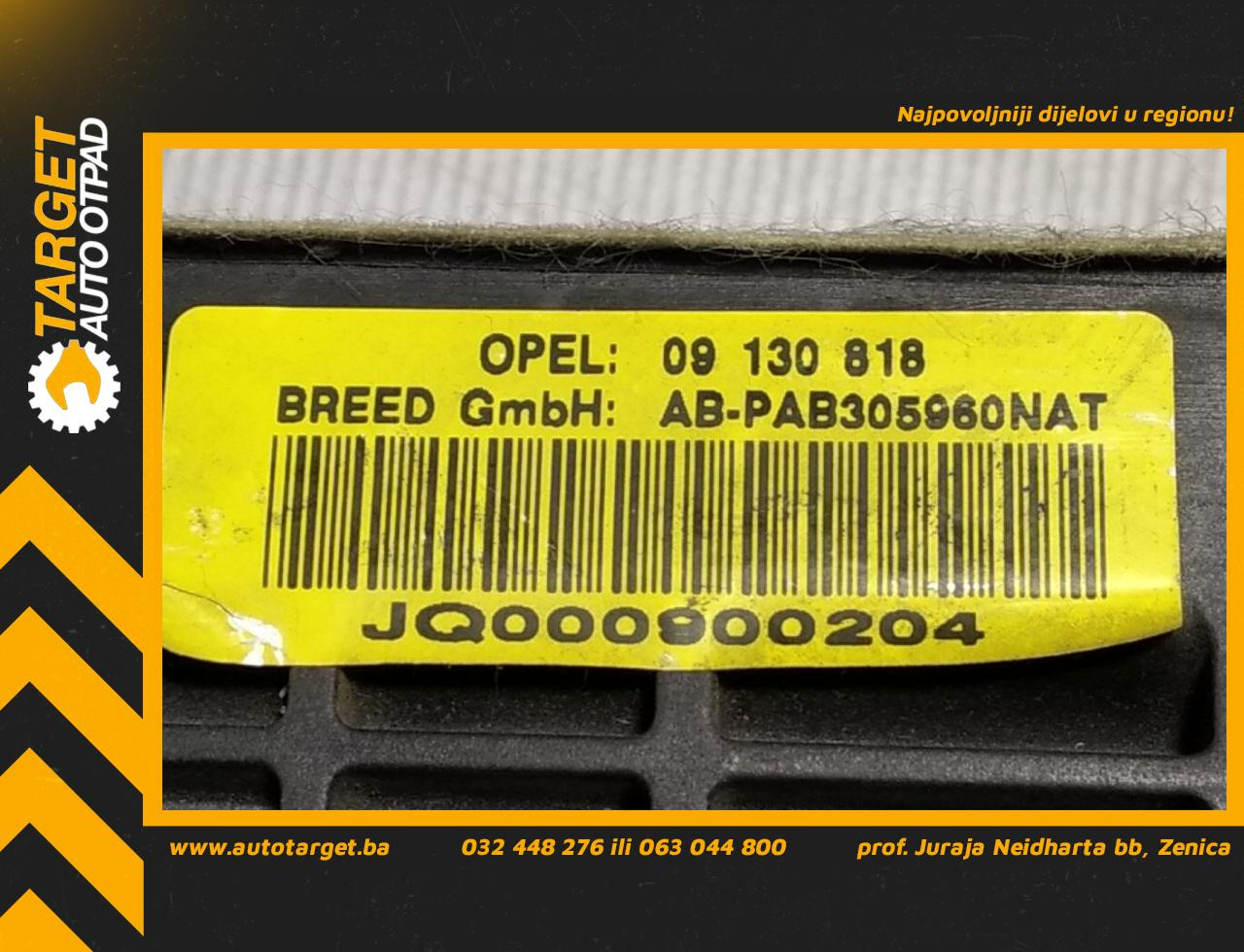 DIJELOVI AIRBAG SUVOZACA OPEL VECTRA B > 95-98 09130818