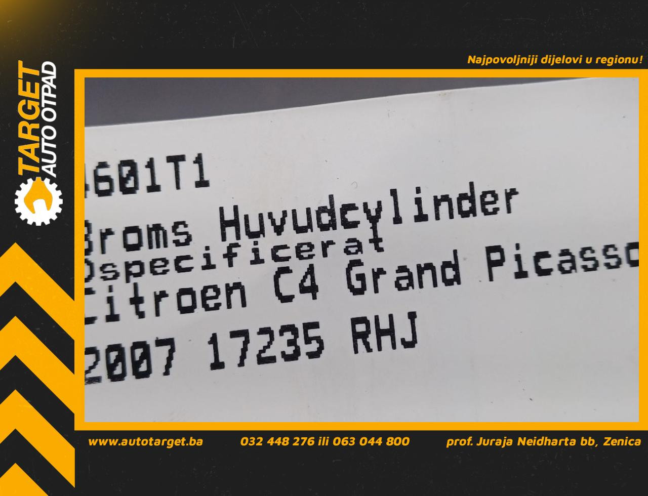 GLAVNI KOCIONI CILINDAR CITROEN C4 GRAND PICASSO > 07-13 4601T1