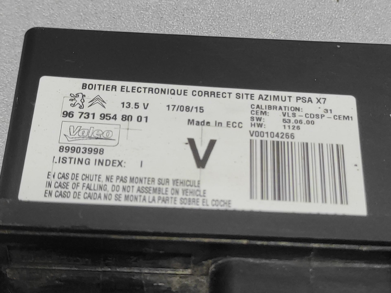 ELEKTRONIKA MODUL CITROEN C5 > 11-17 9673195480