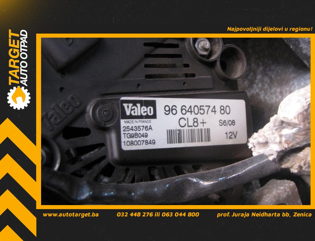 ALTERNATOR PEUGEOT BIPPER > 07-16 9664057480 9664057480