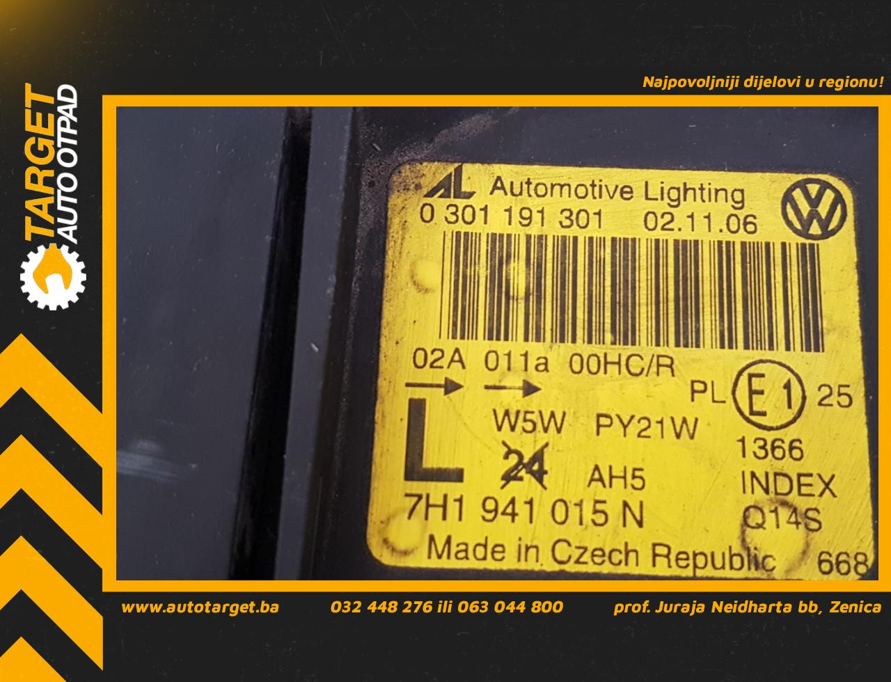 DIJELOVI FAR VW T5 > 03-09 VW917013 7H1941015N