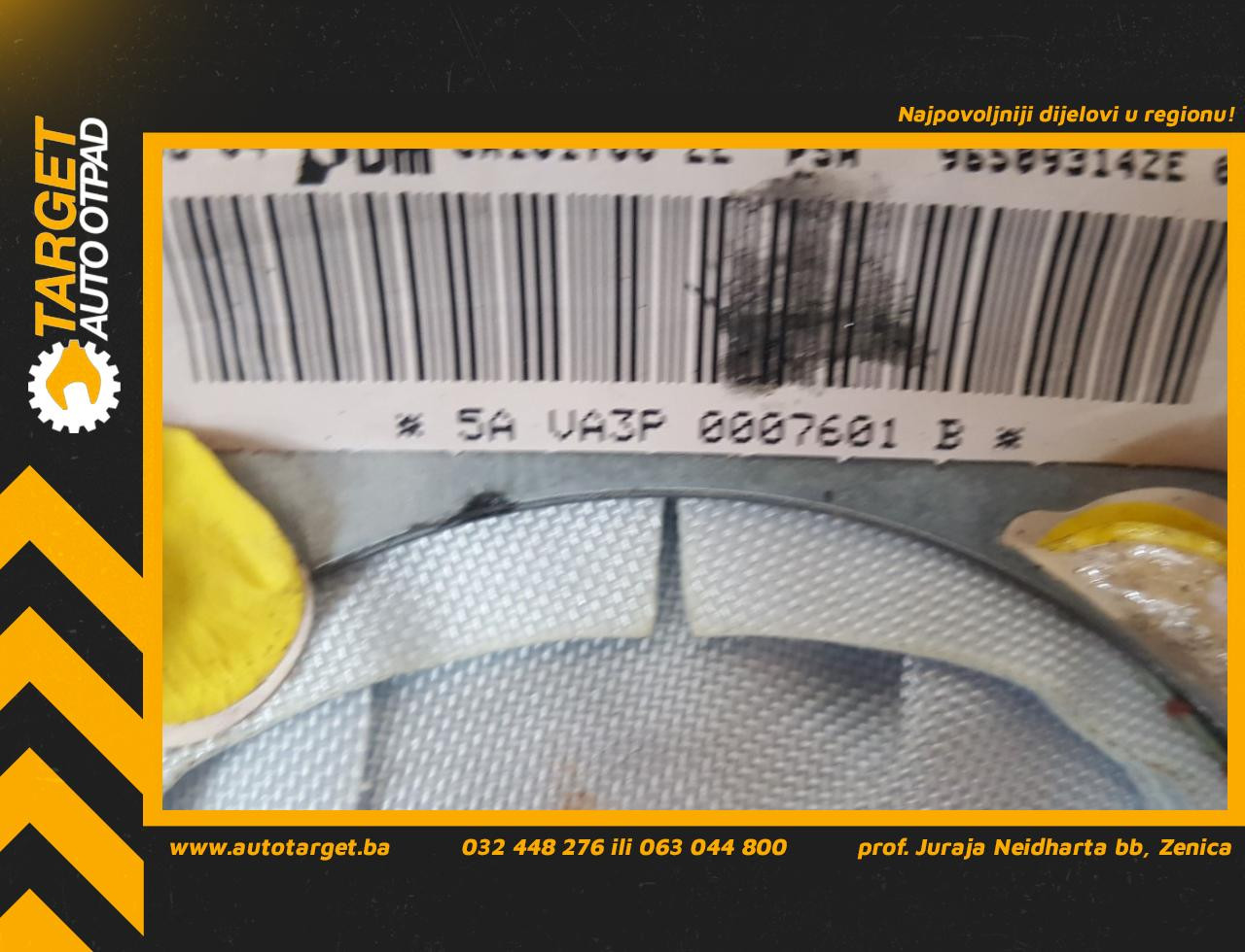 DIJELOVI AIRBAG VOLANA CITROEN C5 > 01-04 96509314ZE