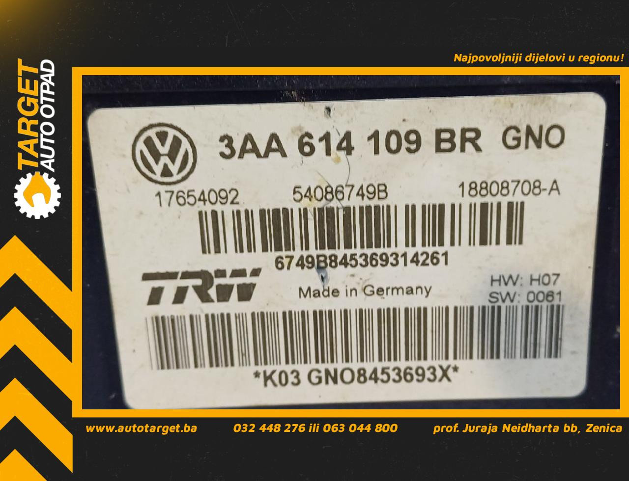 DIJELOVI ABS ELEKTRONIKA VW PASSAT B7 > 10-14 2.0 3AA614109BR