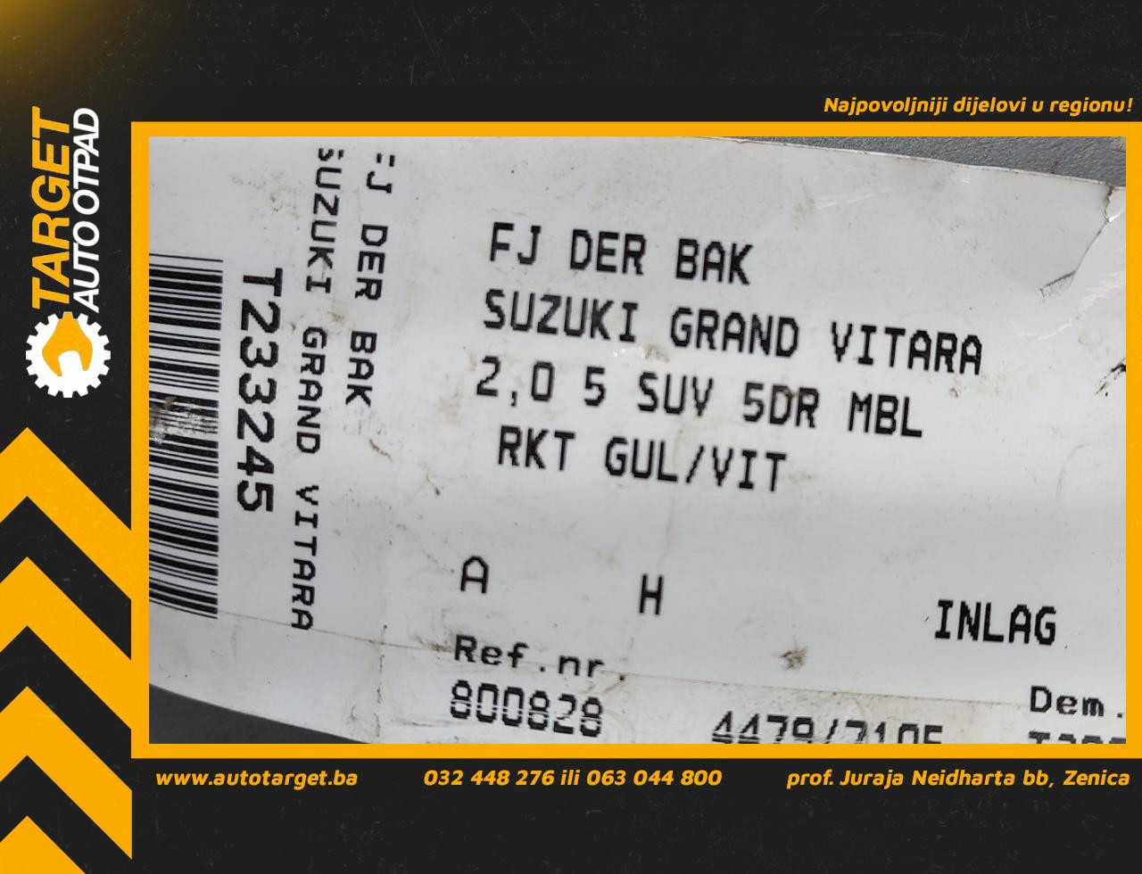 DIJELOVI OPRUGA AMORTIZERA SUZUKI GRAND VITARA > 06-07