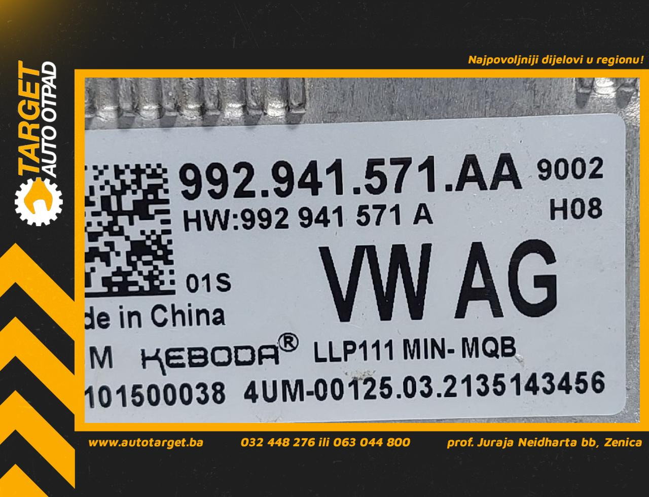 DIJELOVI BALAST FARA SKODA SUPERB > 19- 992941571AA