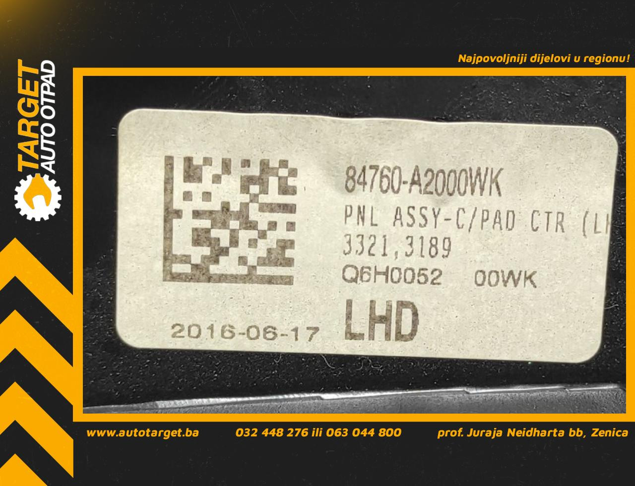 DIJELOVI PLASTIKA KIA CEED > 18- 84760A2000