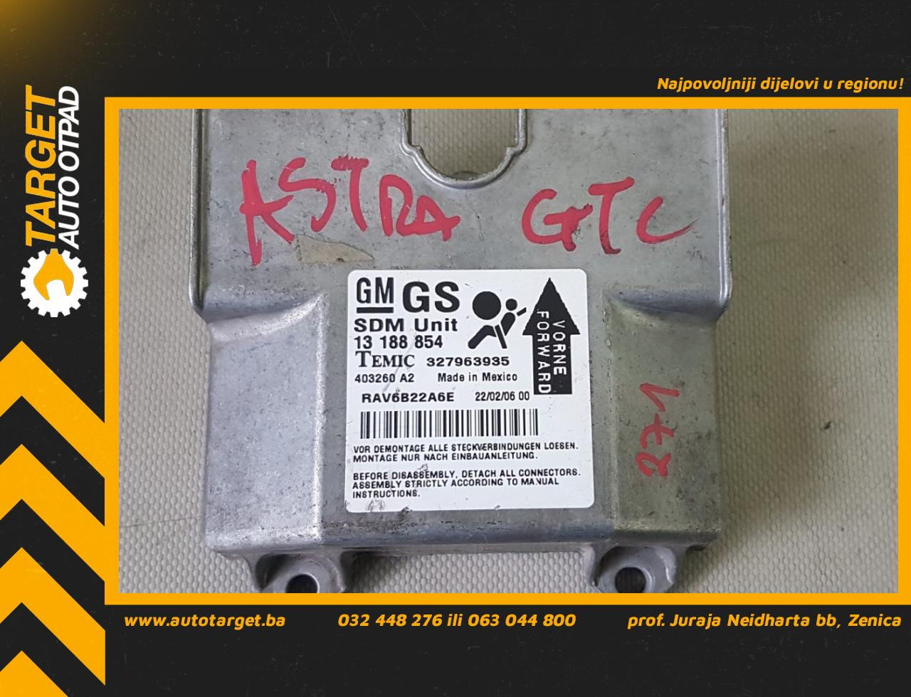 ELEKTRONIKA AIRBAGA OPEL ASTRA H GTC > 04-10 13188854