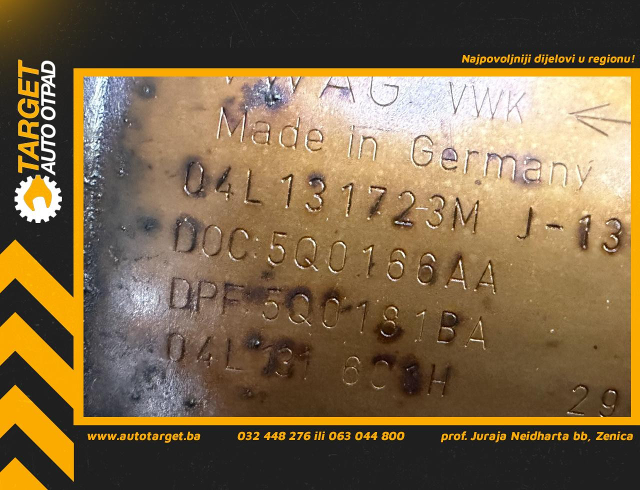 DIJELOVI DPF FILTER VW GOLF 7 > 12-16 1.6 04L131723M