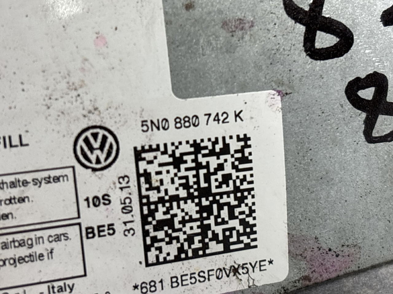 DIJELOVI KROVNI AIRBAG VW TIGUAN > 11-15 5N0880742K