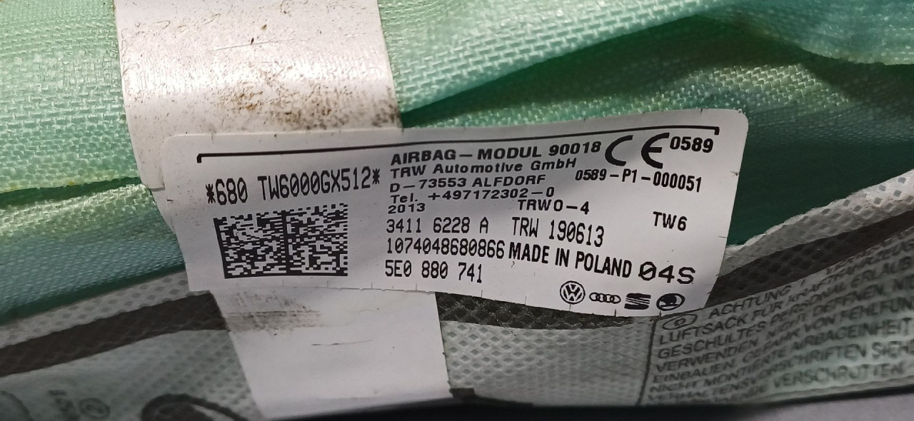 KROVNI AIRBAG SKODA OCTAVIA > 13-16 5E0880741