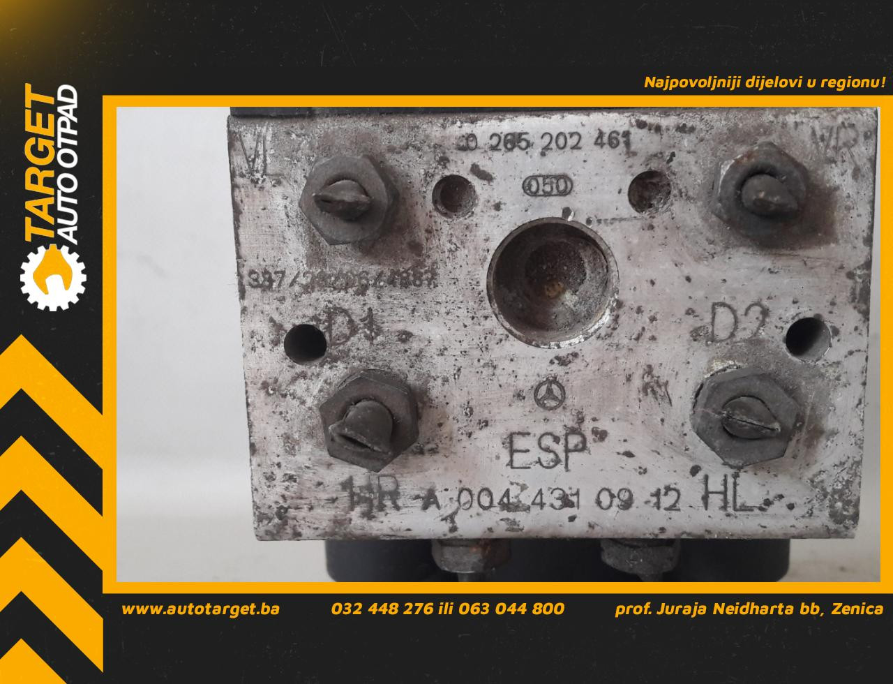 ABS ELEKTRONIKA MERCEDES A KLASA (W168) > 02-04 A0044310912 02652