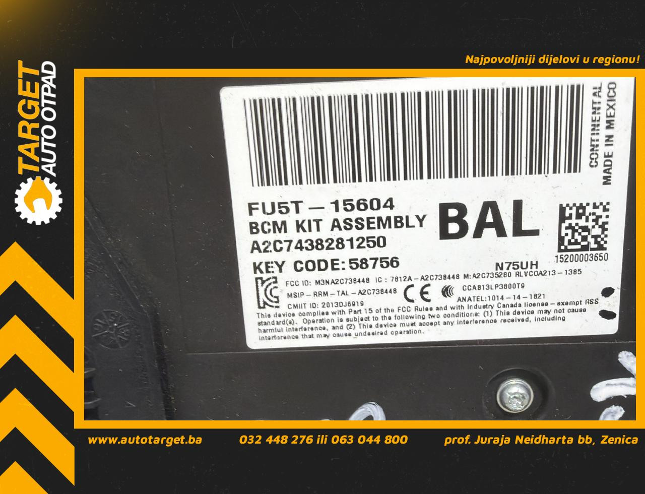 DIJELOVI BCM ELEKTRONIKA FORD MONDEO > 14-19 2.0 FU5T15604