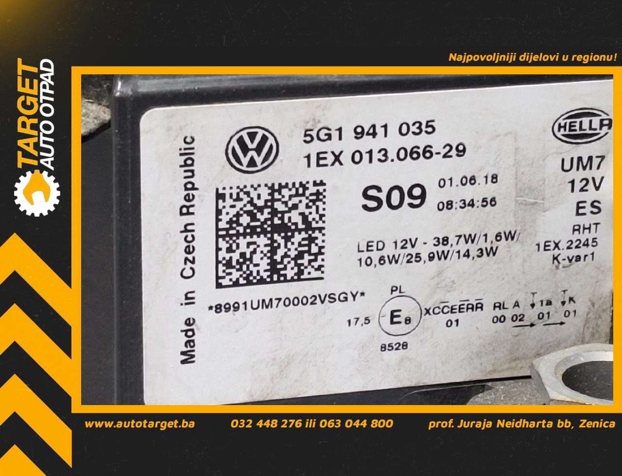 DIJELOVI FAR VW GOLF 7 FACELIFT > 16-20 5G1941035