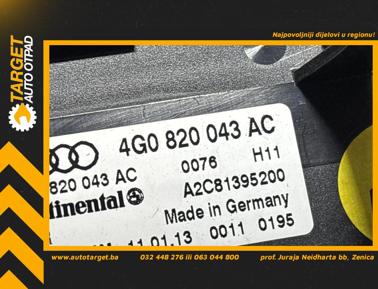 DIJELOVI PREKIDACI KLIME AUDI A6 4G > 11-14 2.0 4G0820043AC