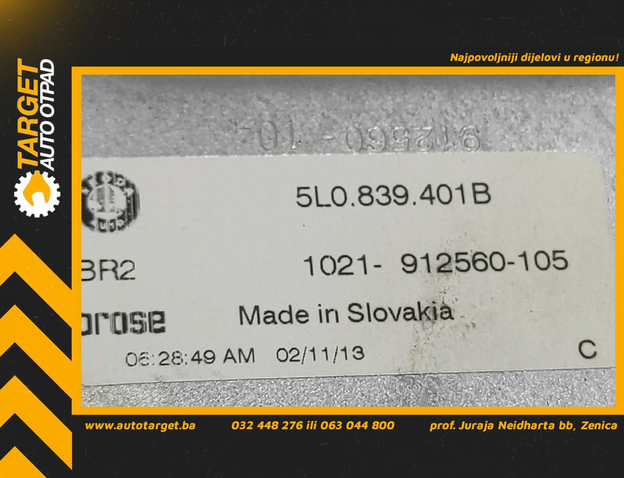 DIJELOVI ELEKTRO PODIZAC STAKLA SKODA YETI > 13- 5L0839401B
