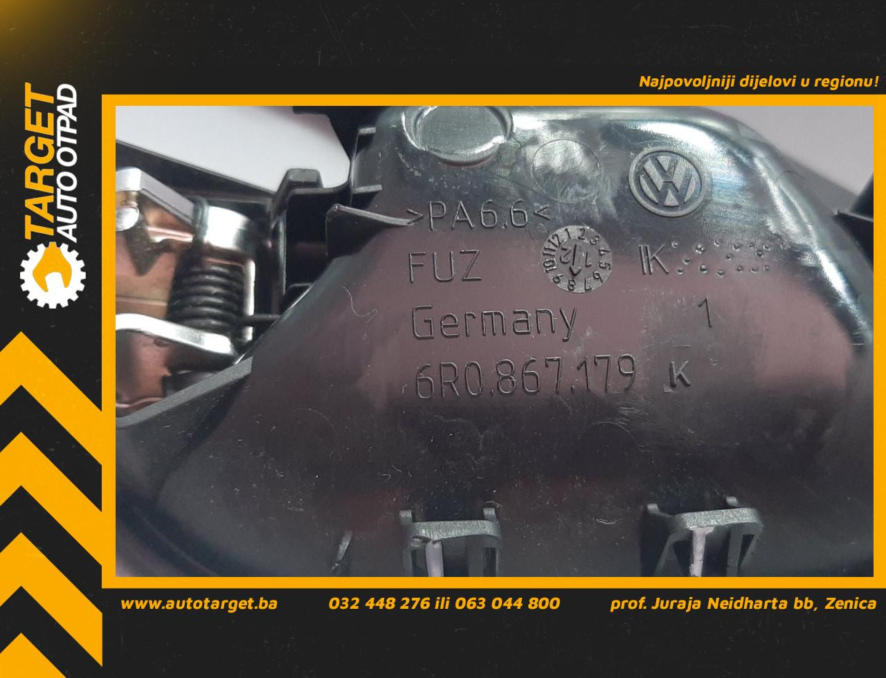 DIJELOVI UNUTRASNJA RUCKA VRATA VW POLO > 05-09 6R0867179