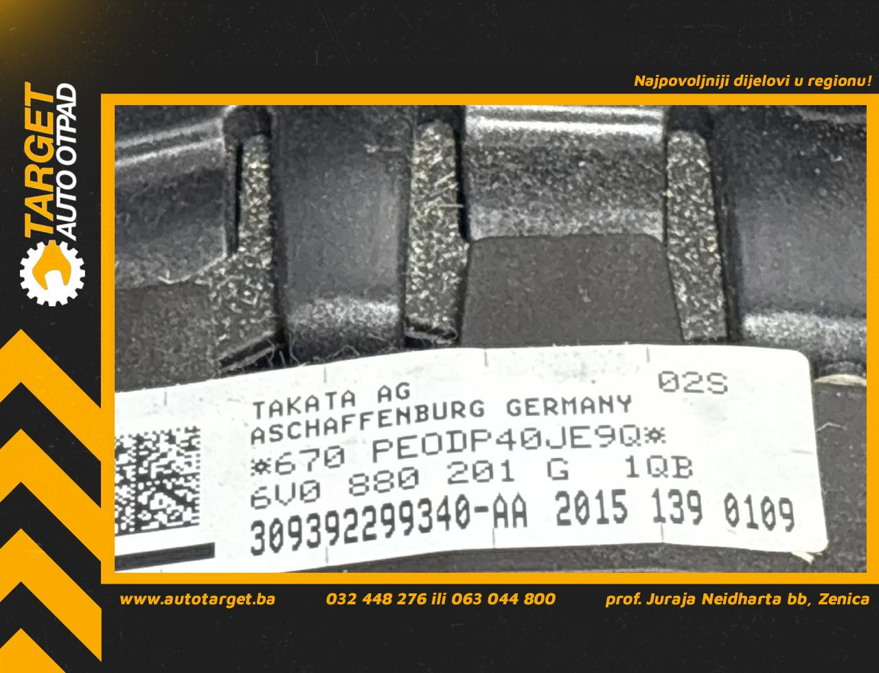 DIJELOVI AIRBAG VOLANA SKODA FABIA > 14- 1.4 6V0880201G