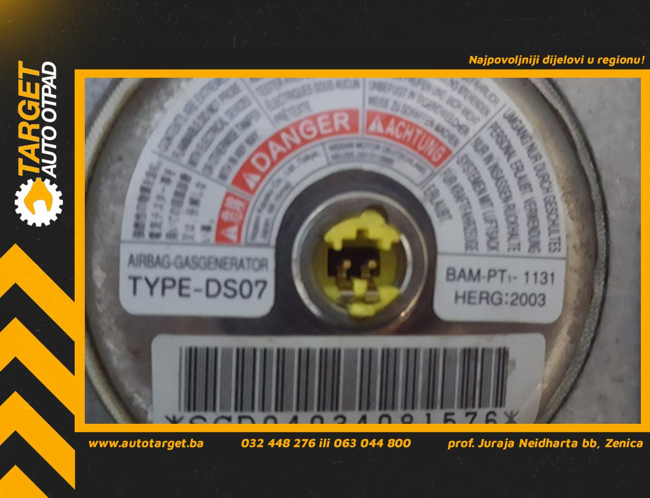 DIJELOVI AIRBAG VOLANA NISSAN MICRA > 03-05 TYPEDS07