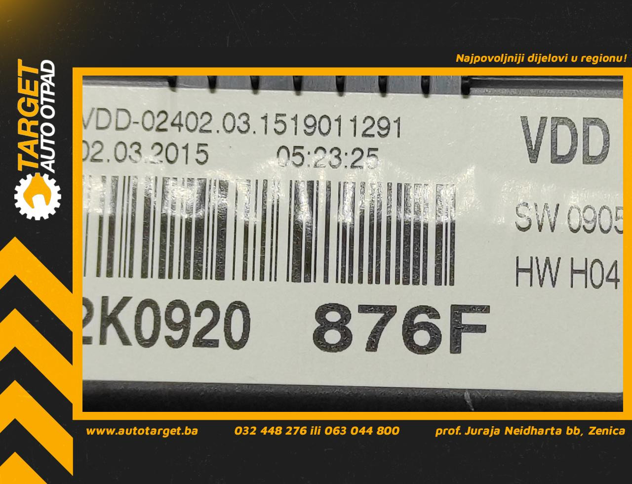 DIJELOVI CELER SAT VW CADDY > 10-15 1.6 2K0920876F