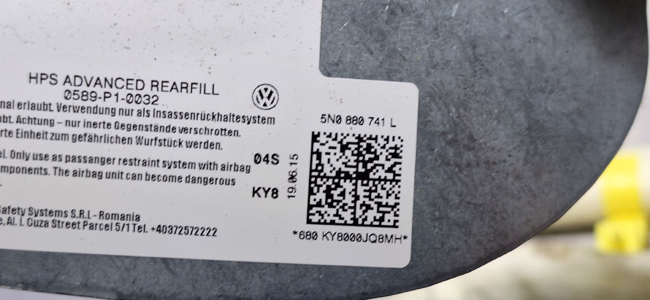 DIJELOVI KROVNI AIRBAG VW TIGUAN > 11-15 5N0880741L
