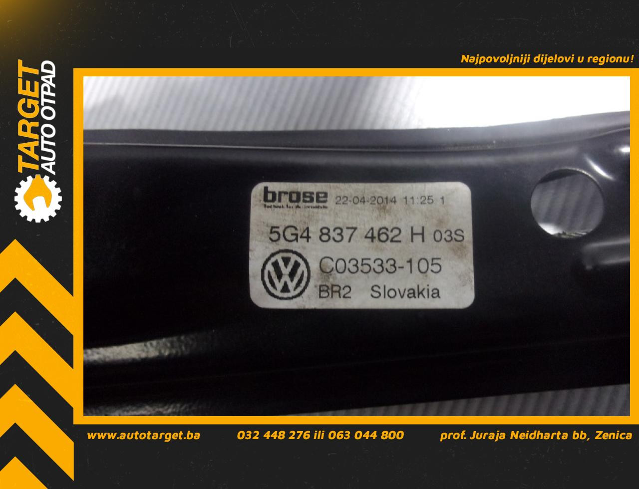 ELEKTRO PODIZAC STAKLA VW GOLF 7 > 12-16 VW400057 5G4837462H